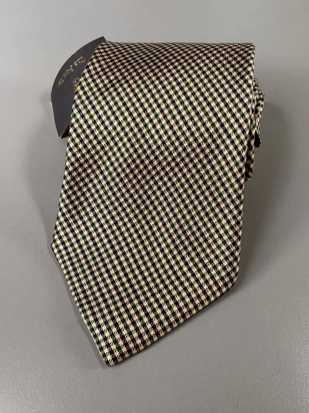 NWT Polo Ralph Lauren Blue Label Green Blue Shepherd Plaid Italy Silk Neck Tie